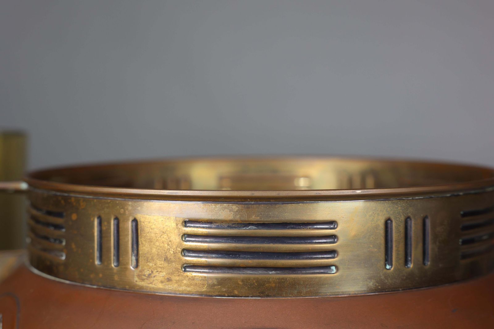 photo vinterior Carl Deffner. An Early Secessionist Style Copper And Brass Punch Bowl And Lid