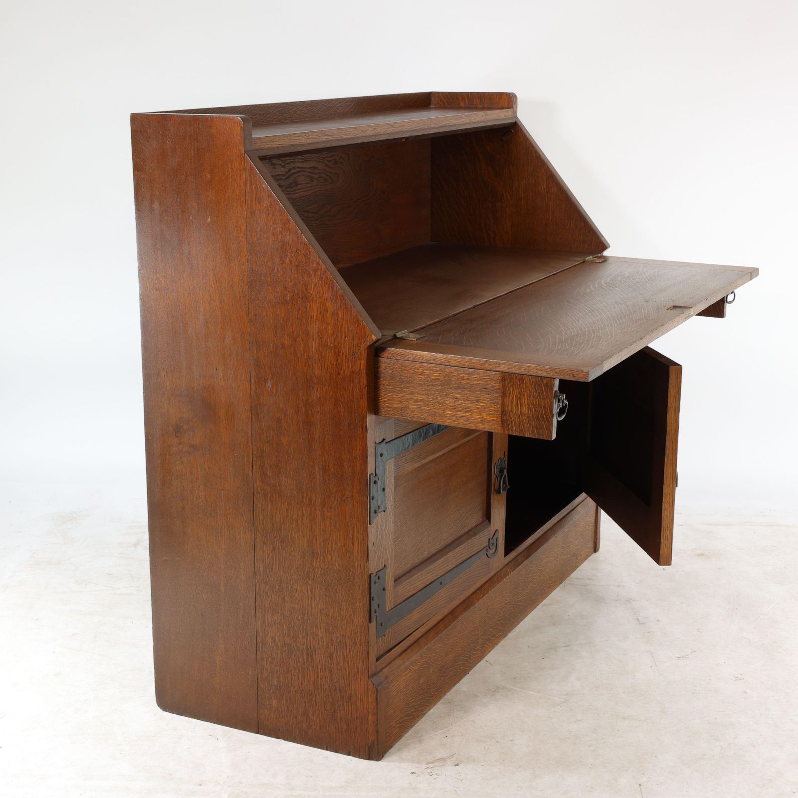 Leonard Wyburd For Liberty & Co. An Arts & Crafts Oak Bureau With Iron Hinges photo 2855.0