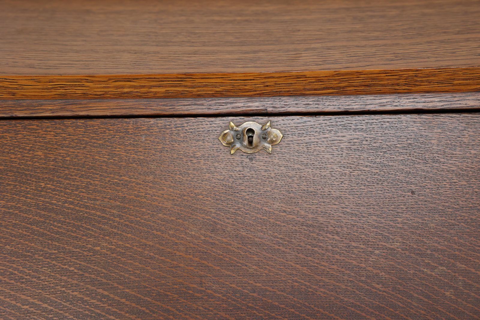 Furniture Leonard Wyburd For Liberty & Co. An Arts & Crafts Oak Bureau With Iron Hinges photo