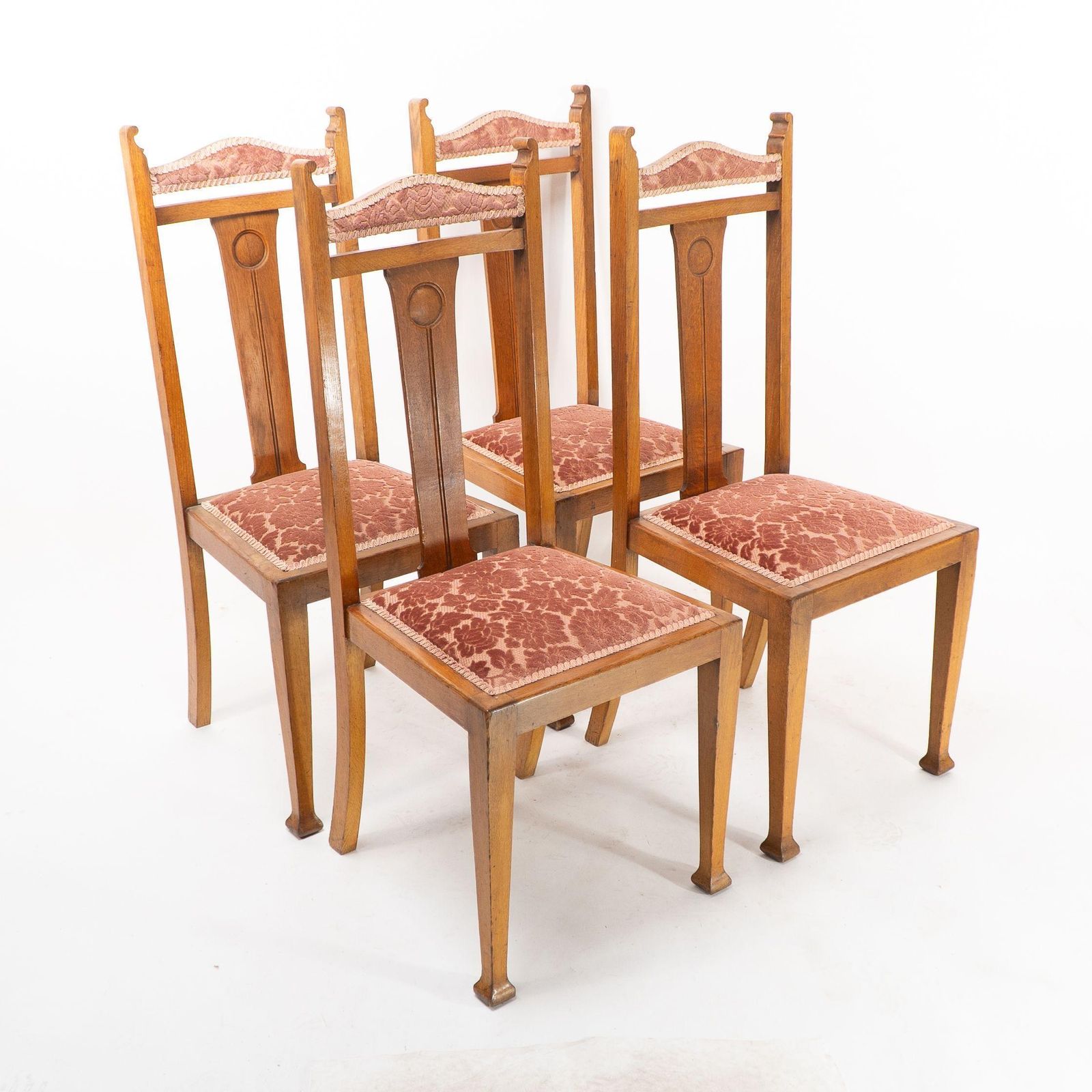 Wylie And Lochhead Glasgow. A Set Of Six Arts And Crafts Oak Dining Chairs photo Furniture