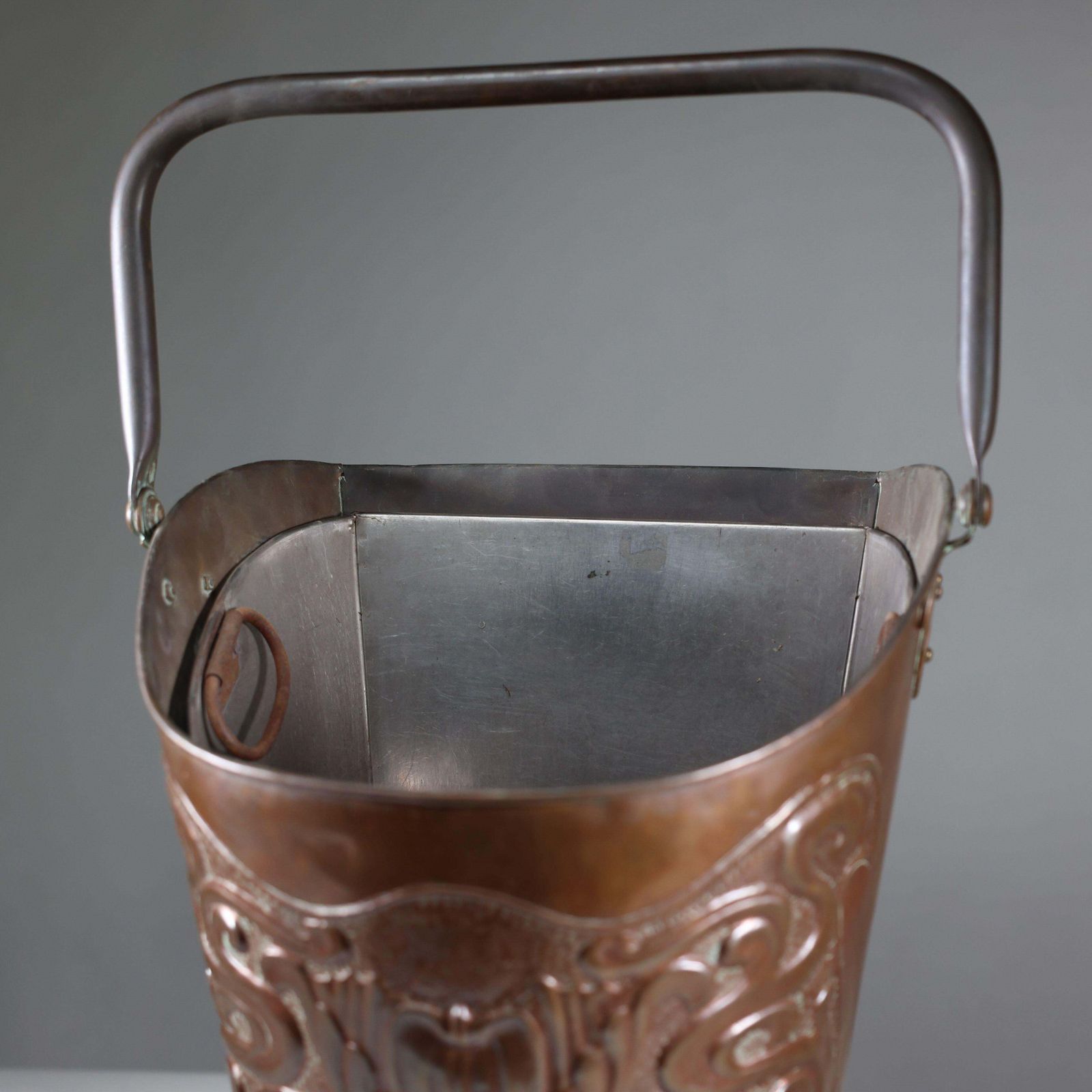 photo for sale Townshend's Birmingham (Stamped). An Impressive Arts & Crafts Copper Coal Bucket