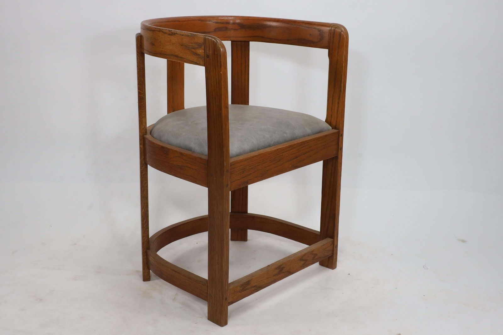 Furniture A Pair Of Scottish School Armchairs Of Barrell Form photo