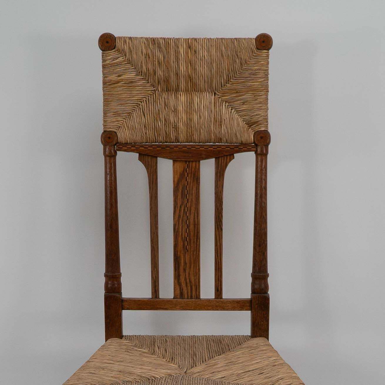 Goodyers Of Regent St. George Walton Style. An Arts & Crafts Inlaid Rush Seat photo Furniture