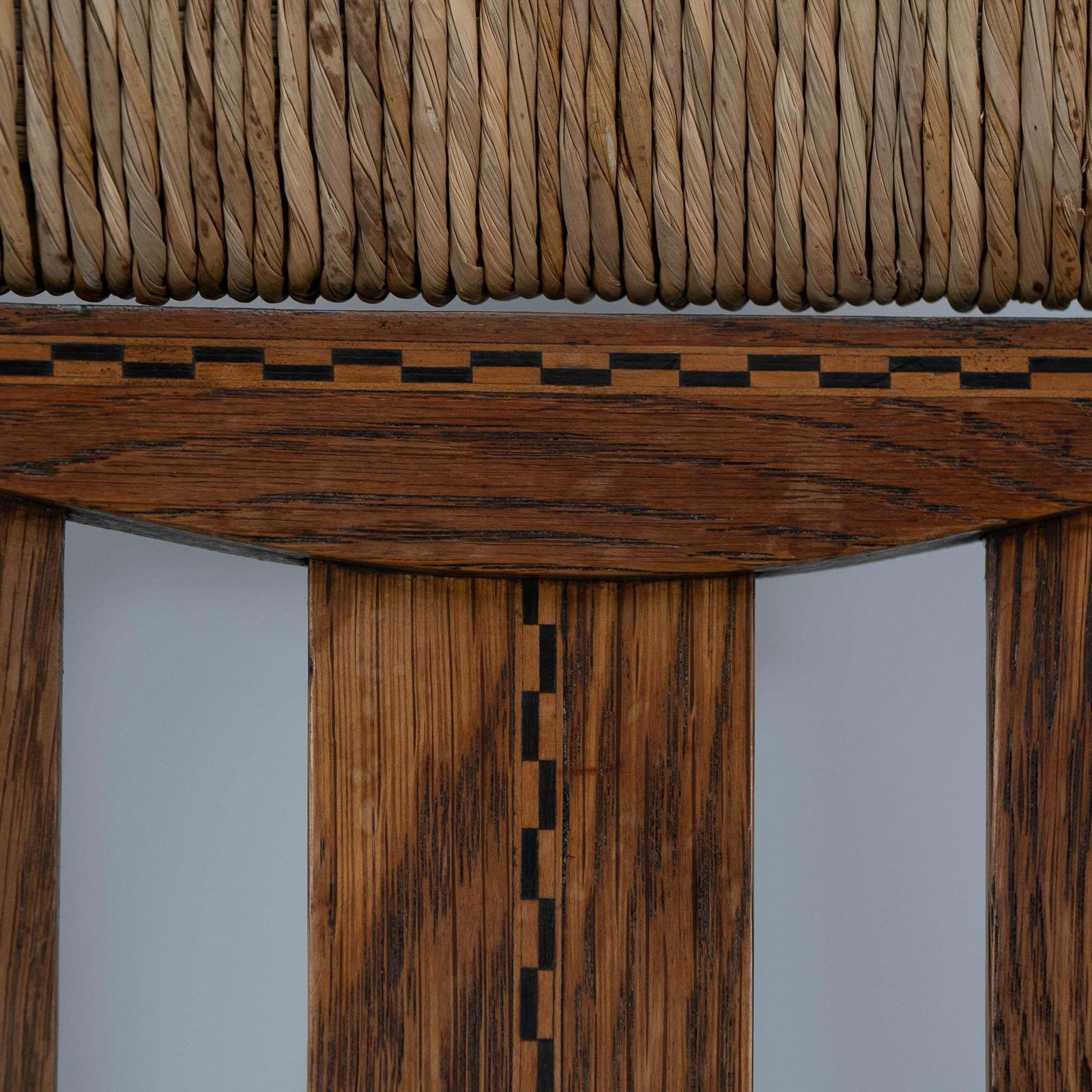 Goodyers Of Regent St. George Walton Style. An Arts & Crafts Inlaid Rush Seat photo vinterior