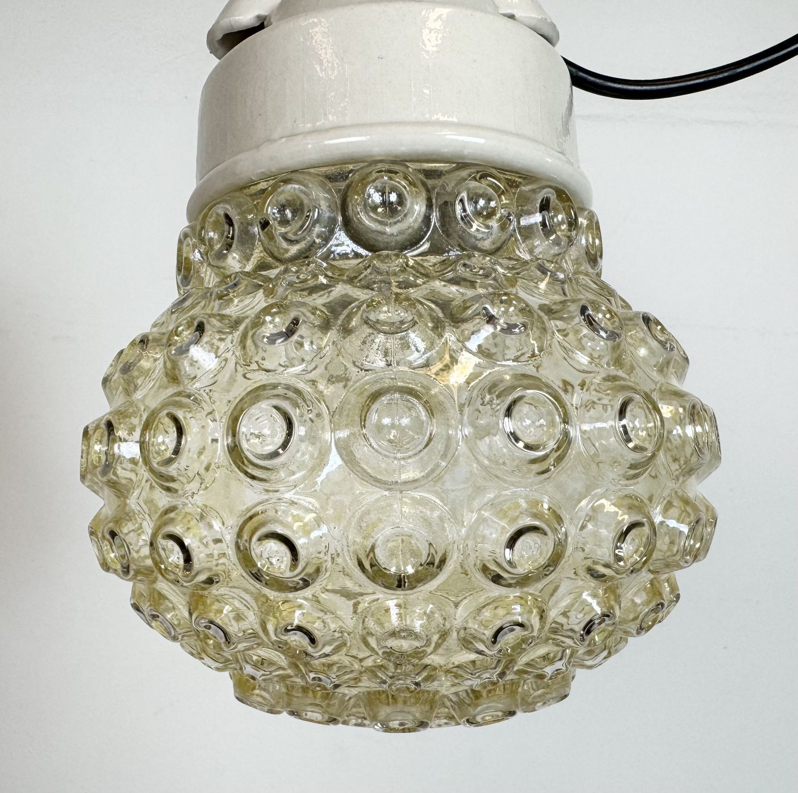 Vintage White Porcelain Pendant Light, 1970s, 2x photo furniture
