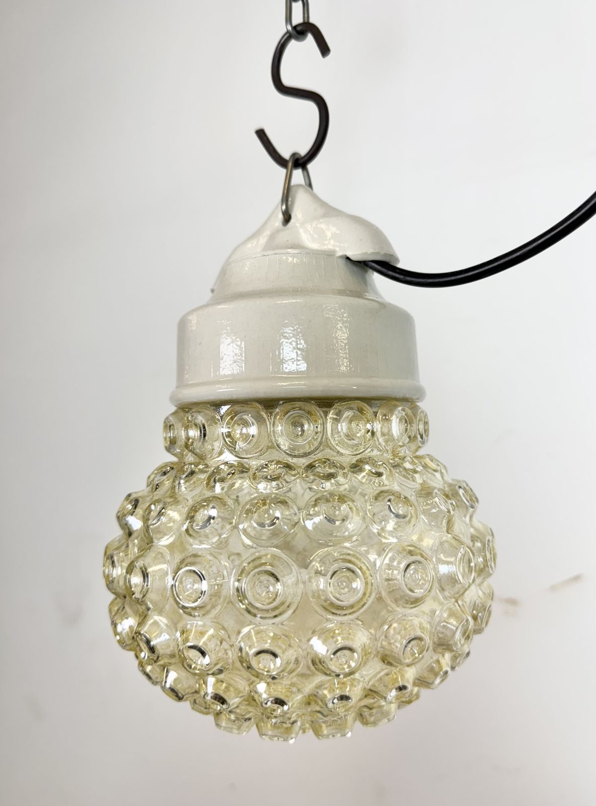 photo for sale Vintage White Porcelain Pendant Light, 1970s, 2x