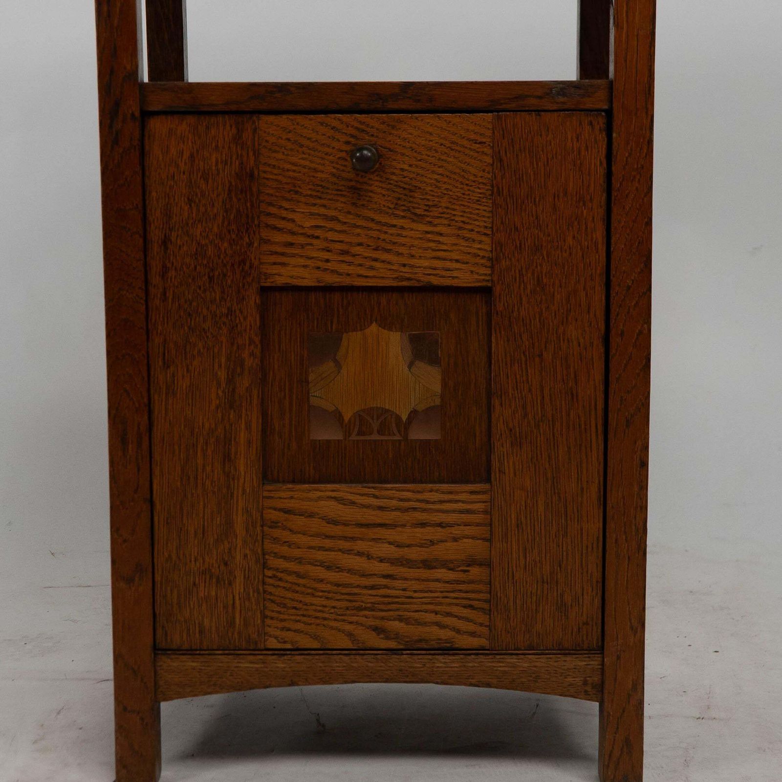 photo furniture G M Ellwood For J S Henry. A Rare Oak And Inlaid Coal Purdonium