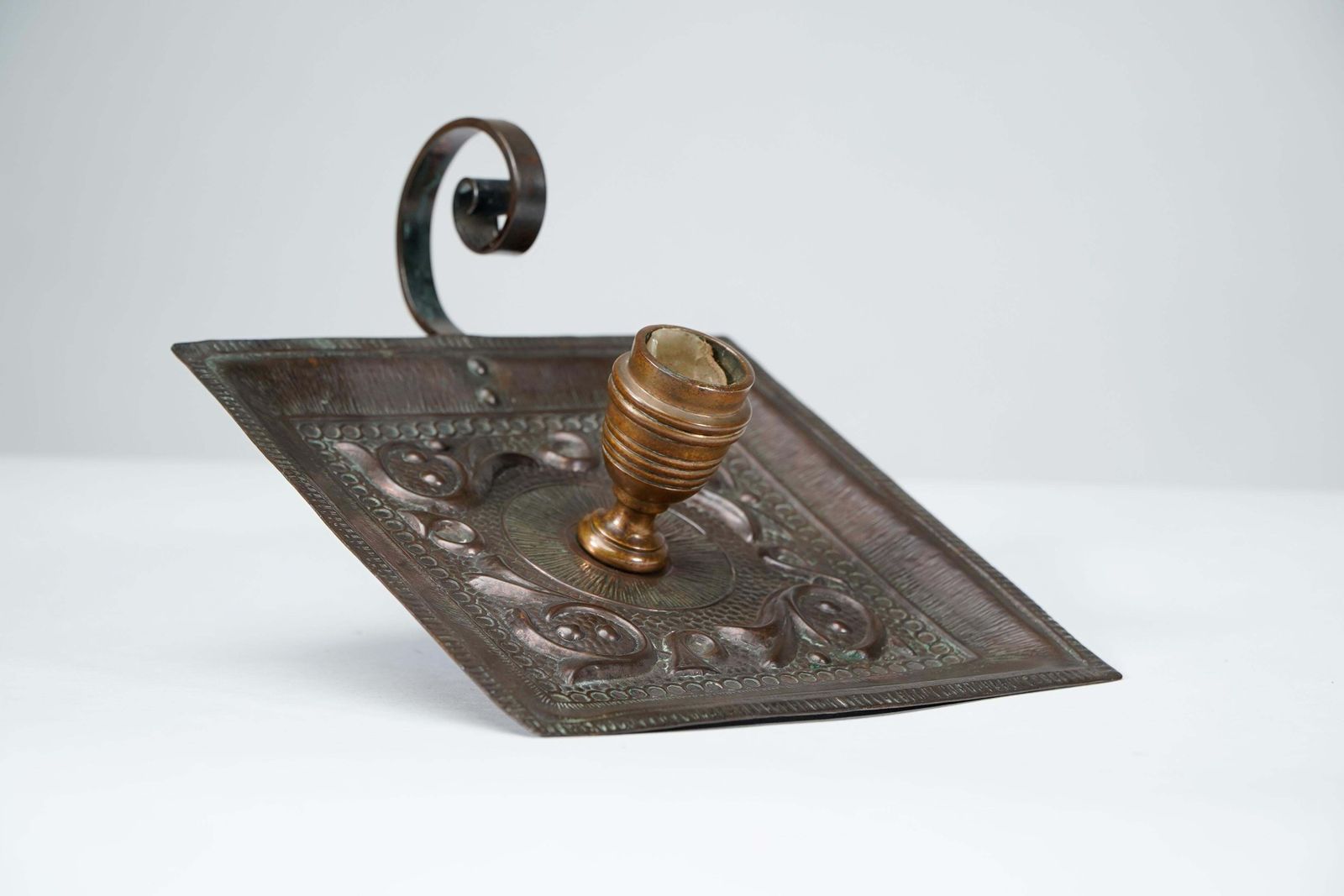 1400.0 Benham And Froud London. A Pair Of Arts And Crafts Copper Night Candle Holders photo