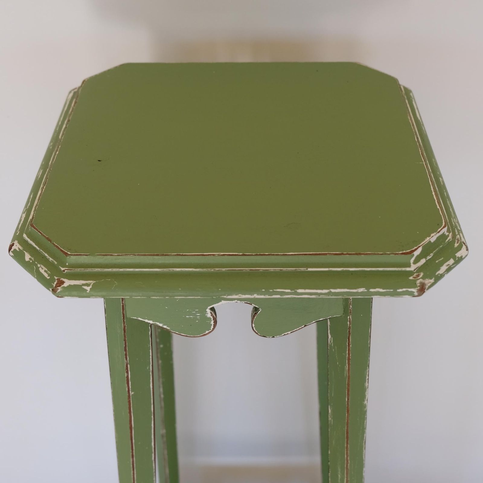 Vintage Green Painted Jardiniere / Plant Stand photo vintage