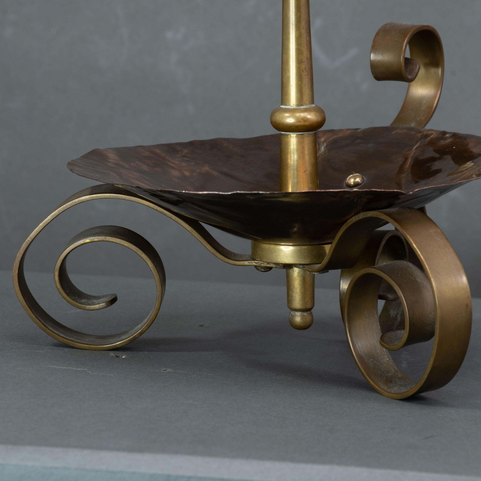 photo vintage Benham & Froud. Pair Of Arts & Crafts Copper Night Candle Holder W. Flower Head