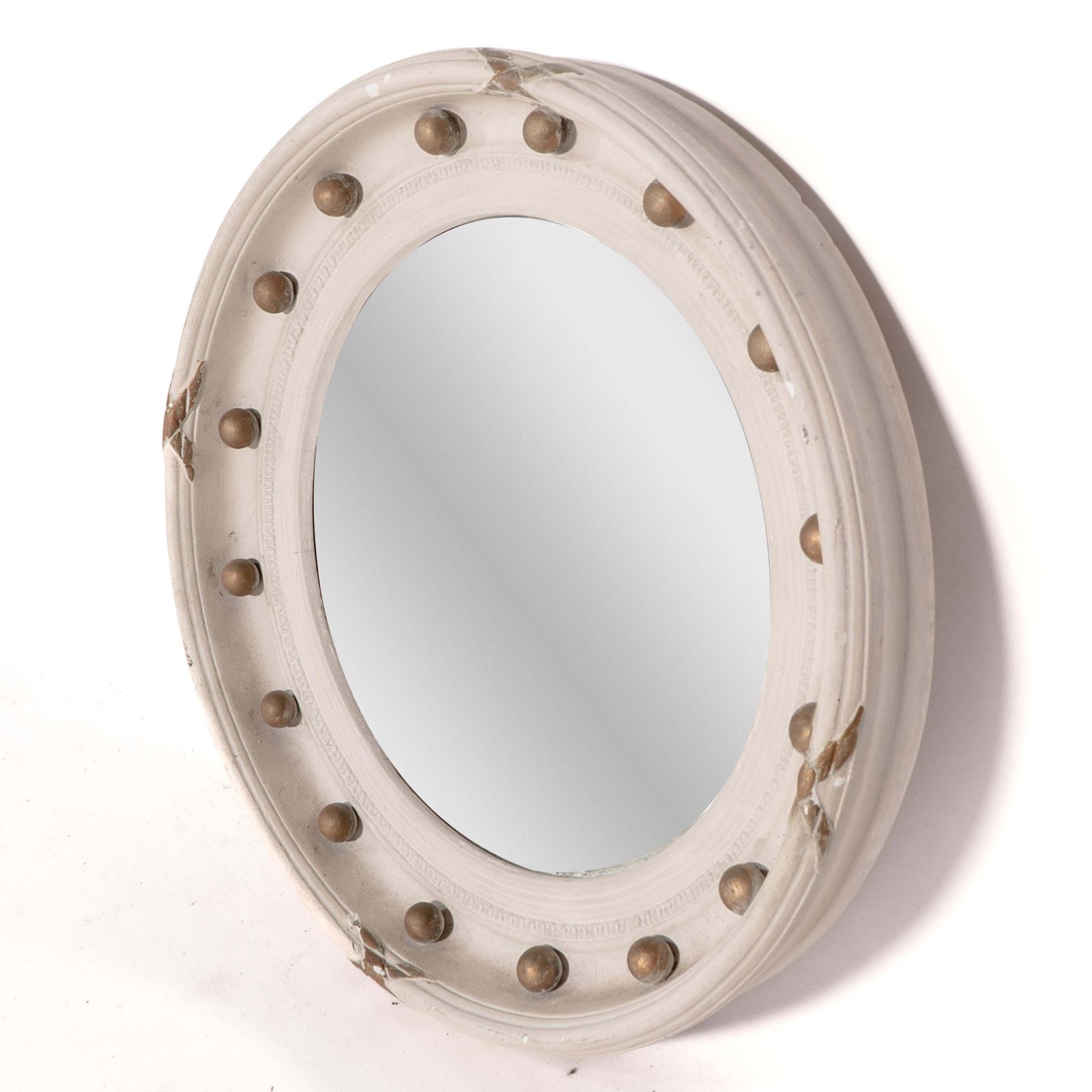 A Regency Style Circular Convex Mirror With Ball And Ribbon Decoration photo Home Decor