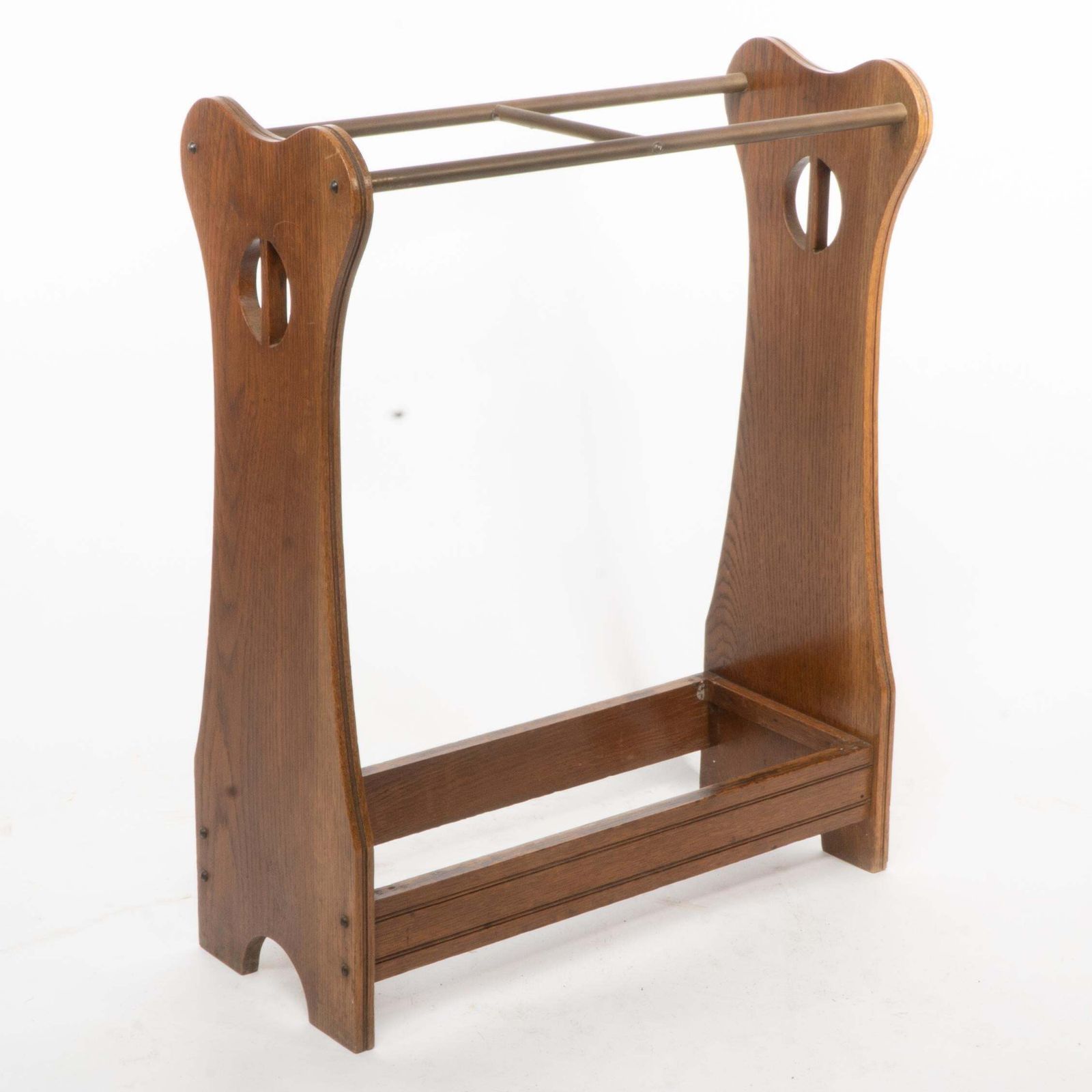 photo for sale An Arts And Crafts Oak Umbrella And Walking Stick Stand