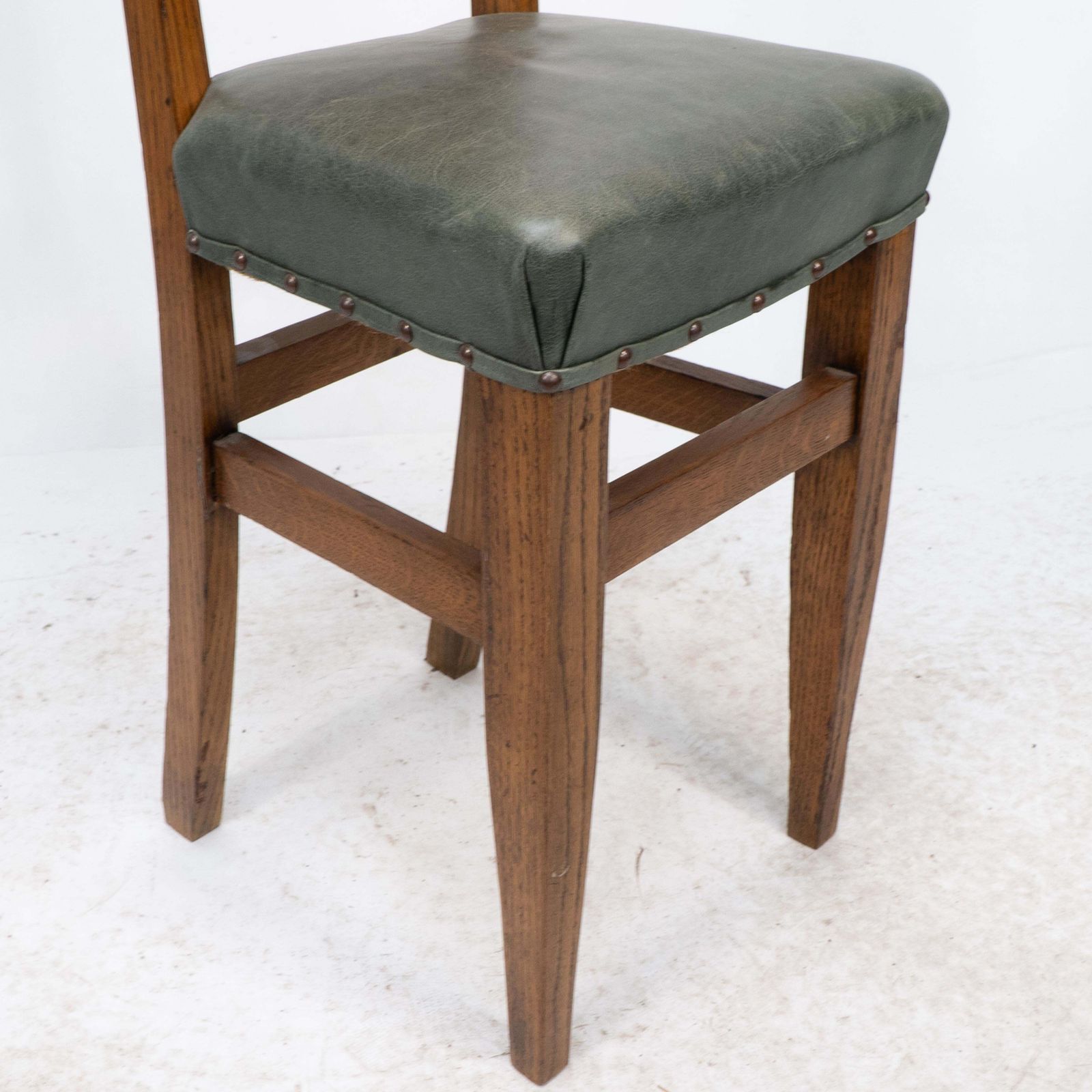 photo buy William Birch. An Arts & Crafts High Seat Music Chair With Leather Seat