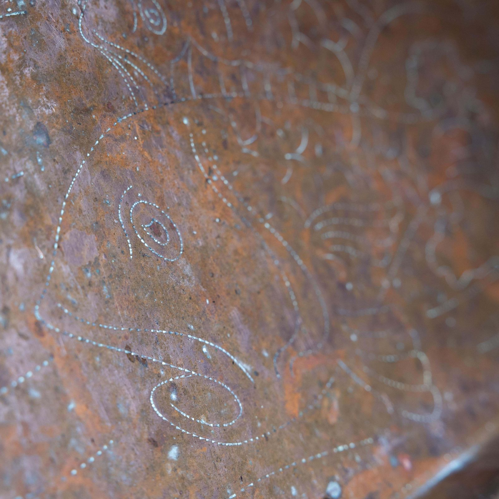 An Arts & Crafts Copper Tray Decorated With Swimming Fishes & Folded Wavy Edges photo vinterior