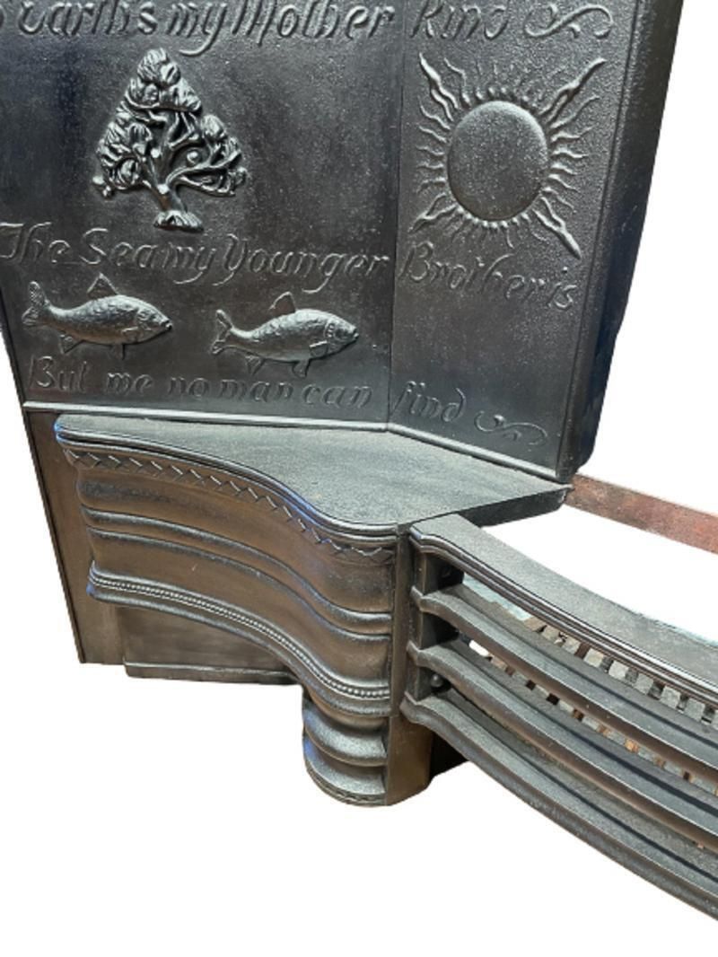 George Jack. Arts & Crafts Cast Iron Plated Copper & Cipollino Marble Fireplace photo 18871.0
