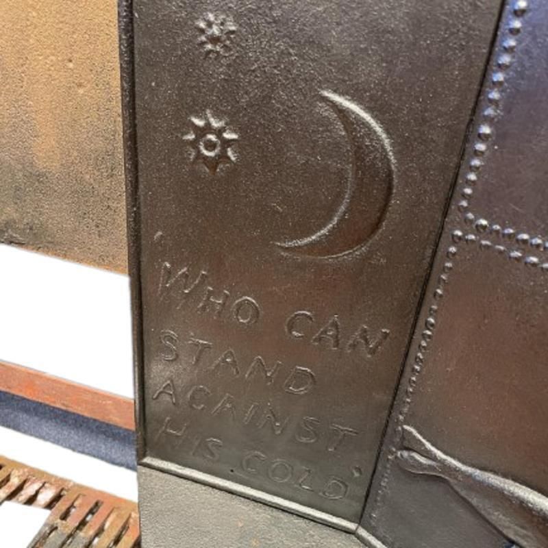 George Jack. Arts & Crafts Cast Iron Plated Copper & Cipollino Marble Fireplace photo vintage