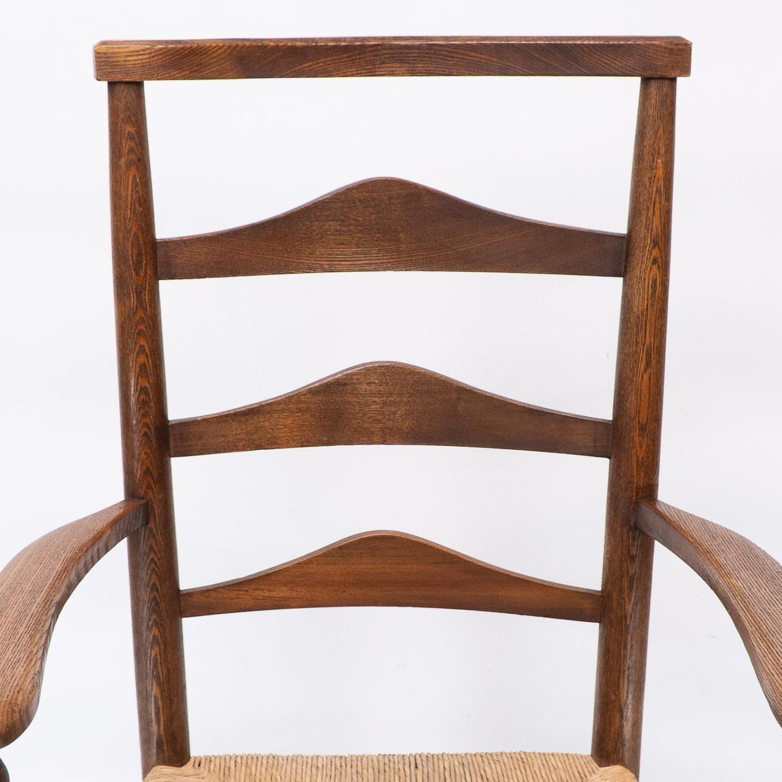 C R Ashbee Attr. An Arts & Crafts Oak Ladder Back Armchair With Re Rushed Seat photo buy