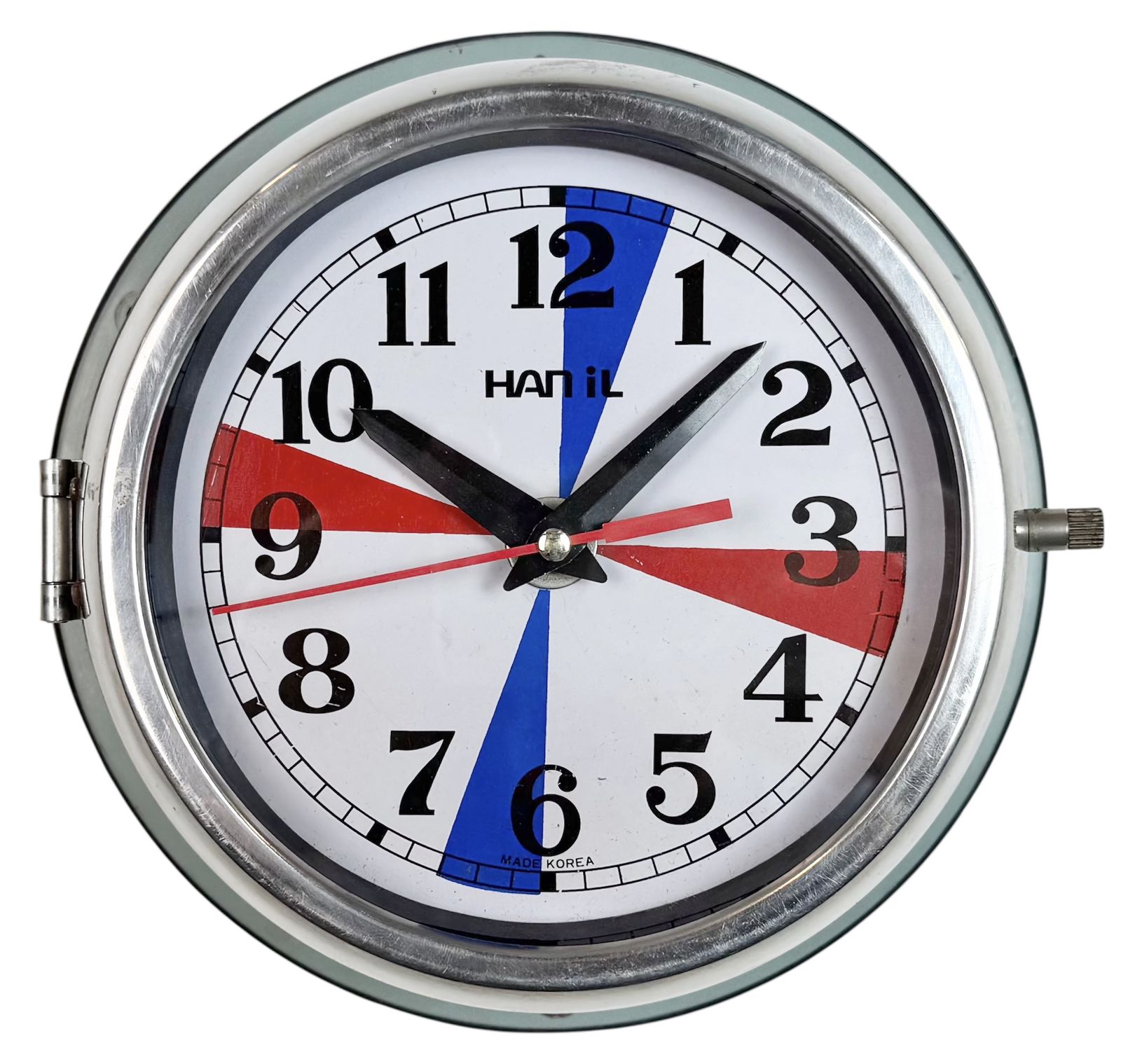 Vintage Blue Hanil Maritime Wall Clock, 1980s