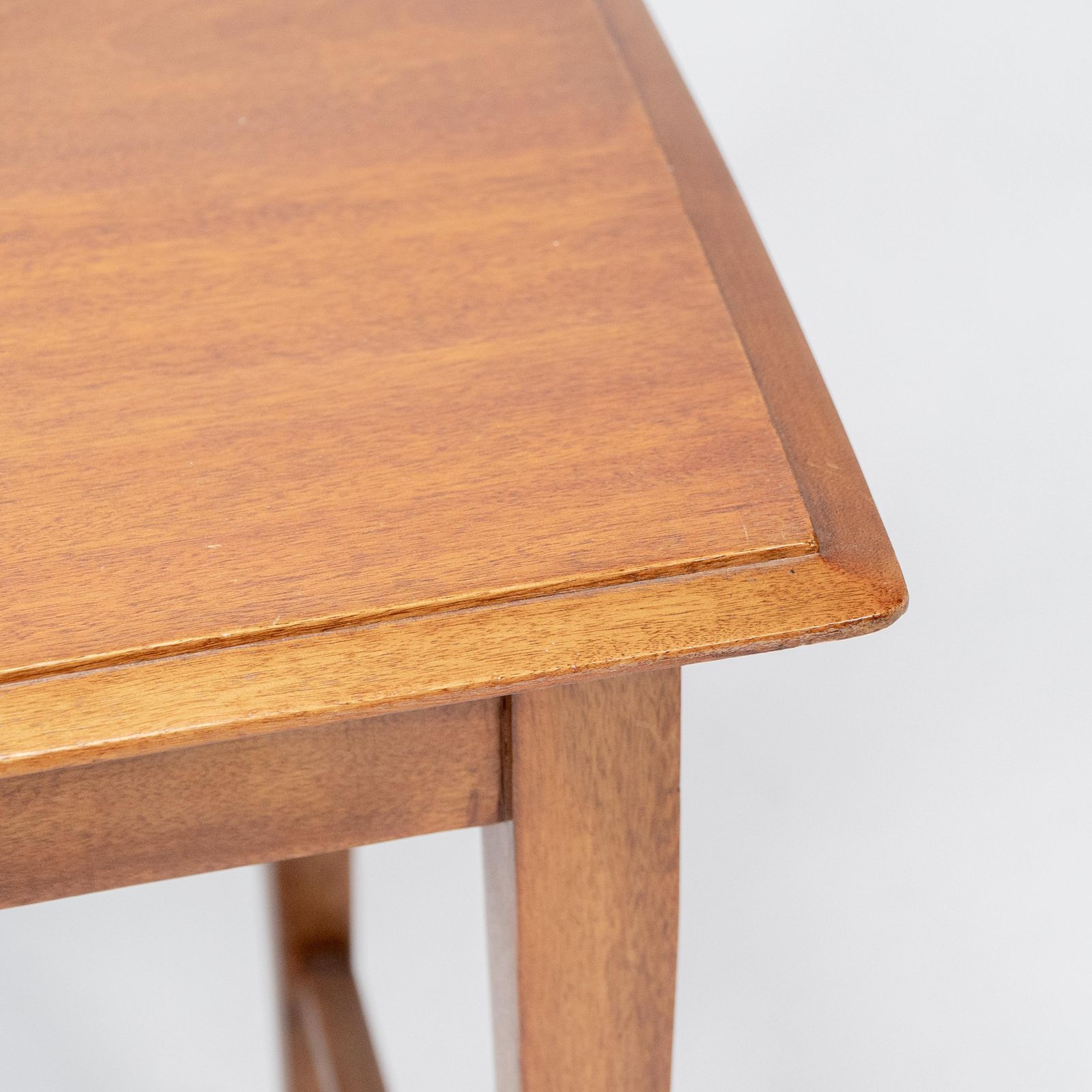 Furniture An Arts & Crafts Glasgow School Walnut Side Table W. Moulded Subtly Curving Edge photo