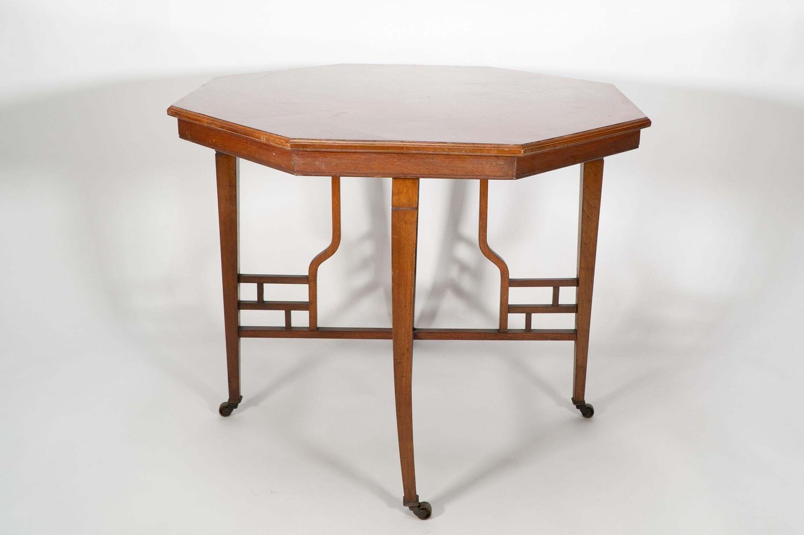 Lambs Of Manchester. Anglo Japanese Mahogany Octagonal Centre Table Godwin Style photo furniture
