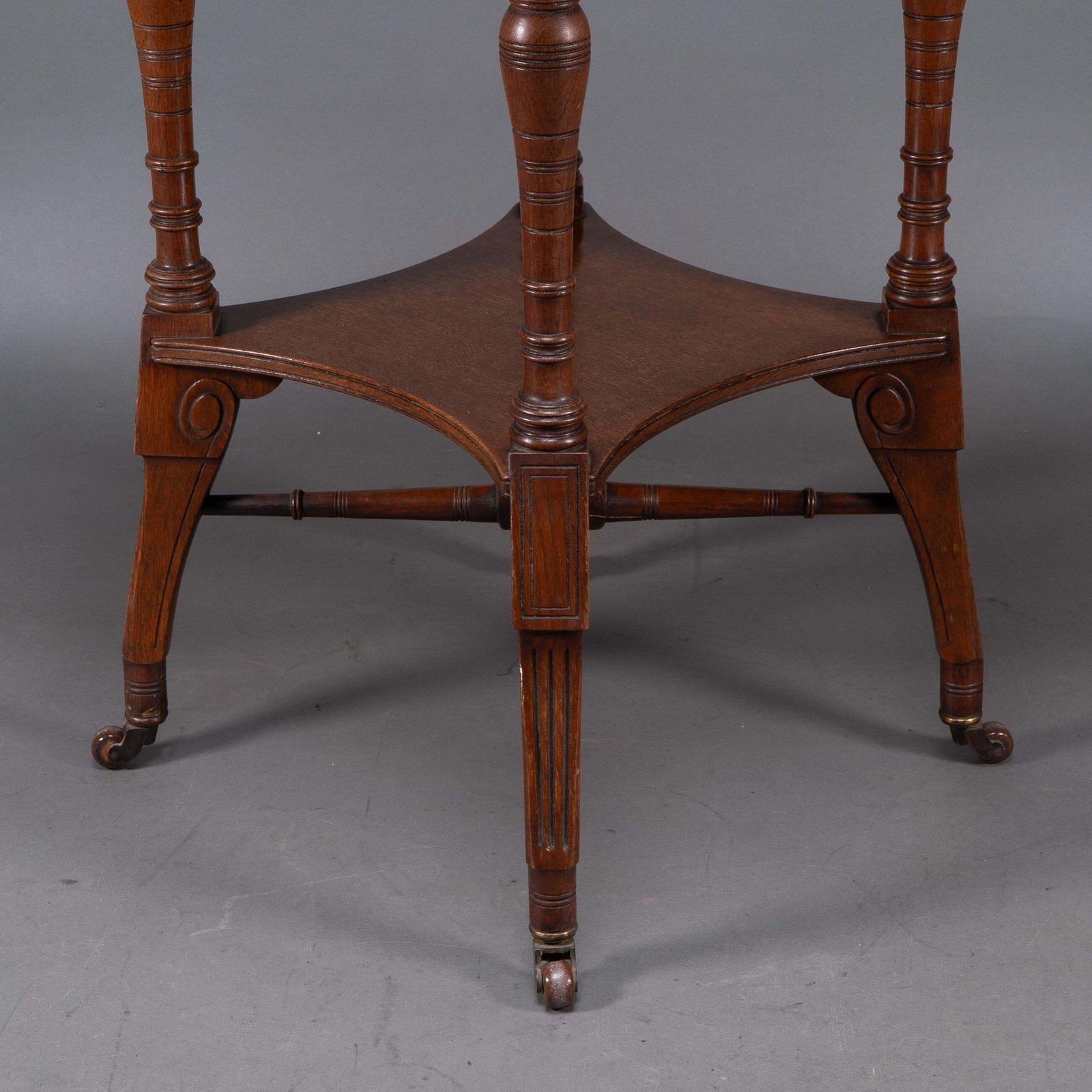 Furniture Jas Shoolbred. An Aesthetic Movement Walnut Octagonal Center Table photo