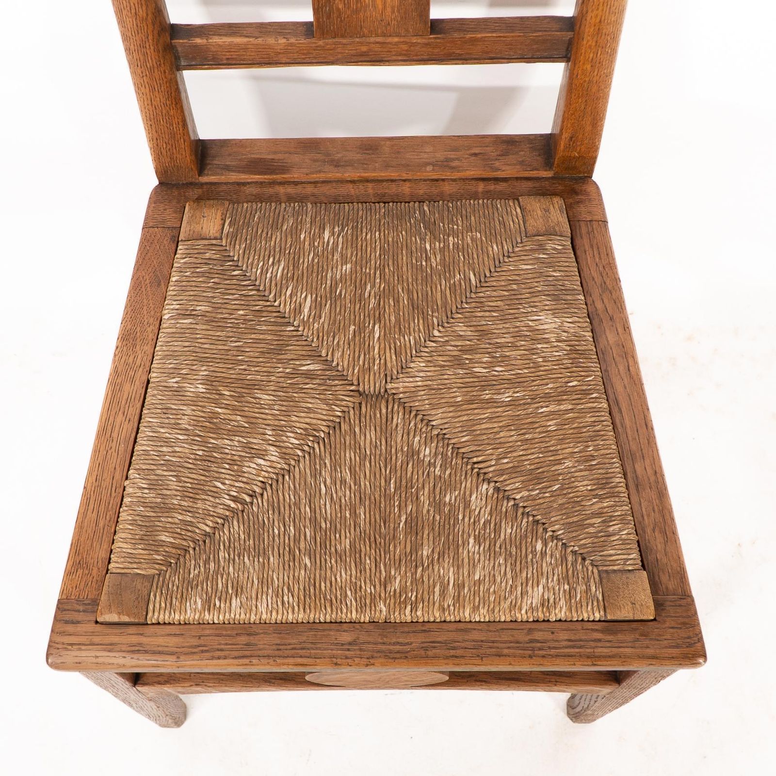 photo furniture Shapland & Petter. An Arts & Crafts Oak Desk Or Side Chair With Pierced Hearts
