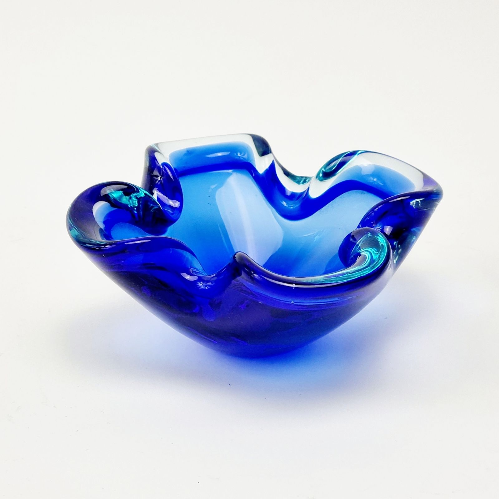 Labelled Mid Century Sommerso Murano Glass Ashtray/Catch All, Italy, 1960s photo furniture