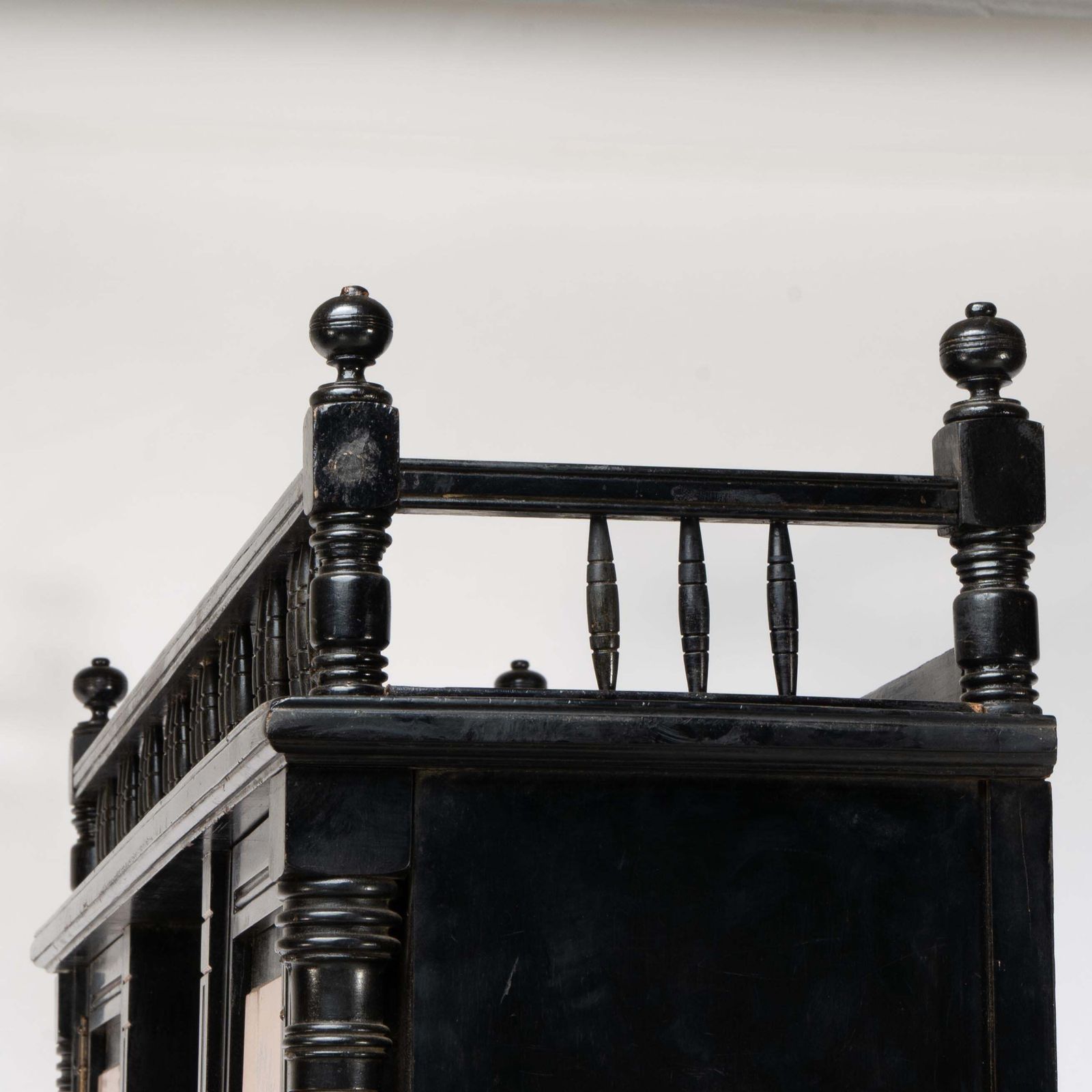 photo furniture Gillows. A Fine Aesthetic Movement Side Cabinet With Hand Painted Floral Panels