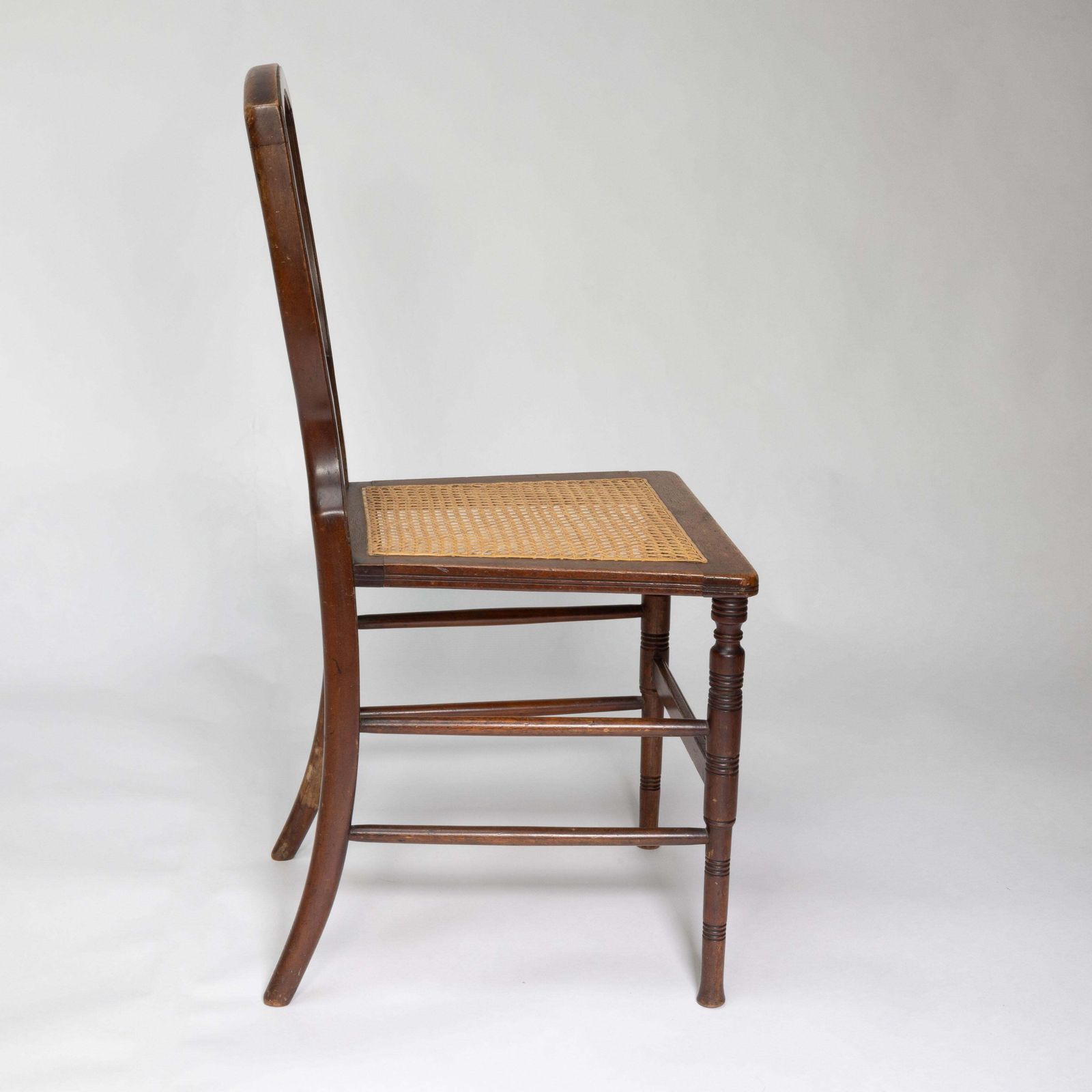 H W Batley Attr. Jas Shoolbred Pair Of Aesthetic Movement Cane Seat Beech Chairs photo vintage