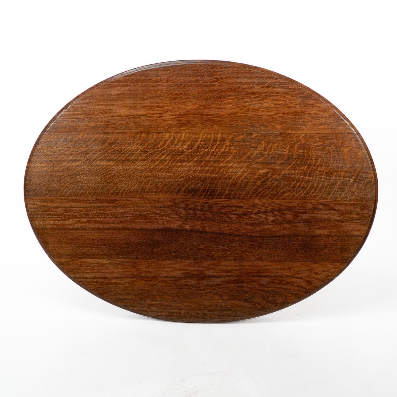 photo for sale Lambs Of Manchester, Stamped Lambs. A Rare Anglo Japanese Oak Oval Centre Table