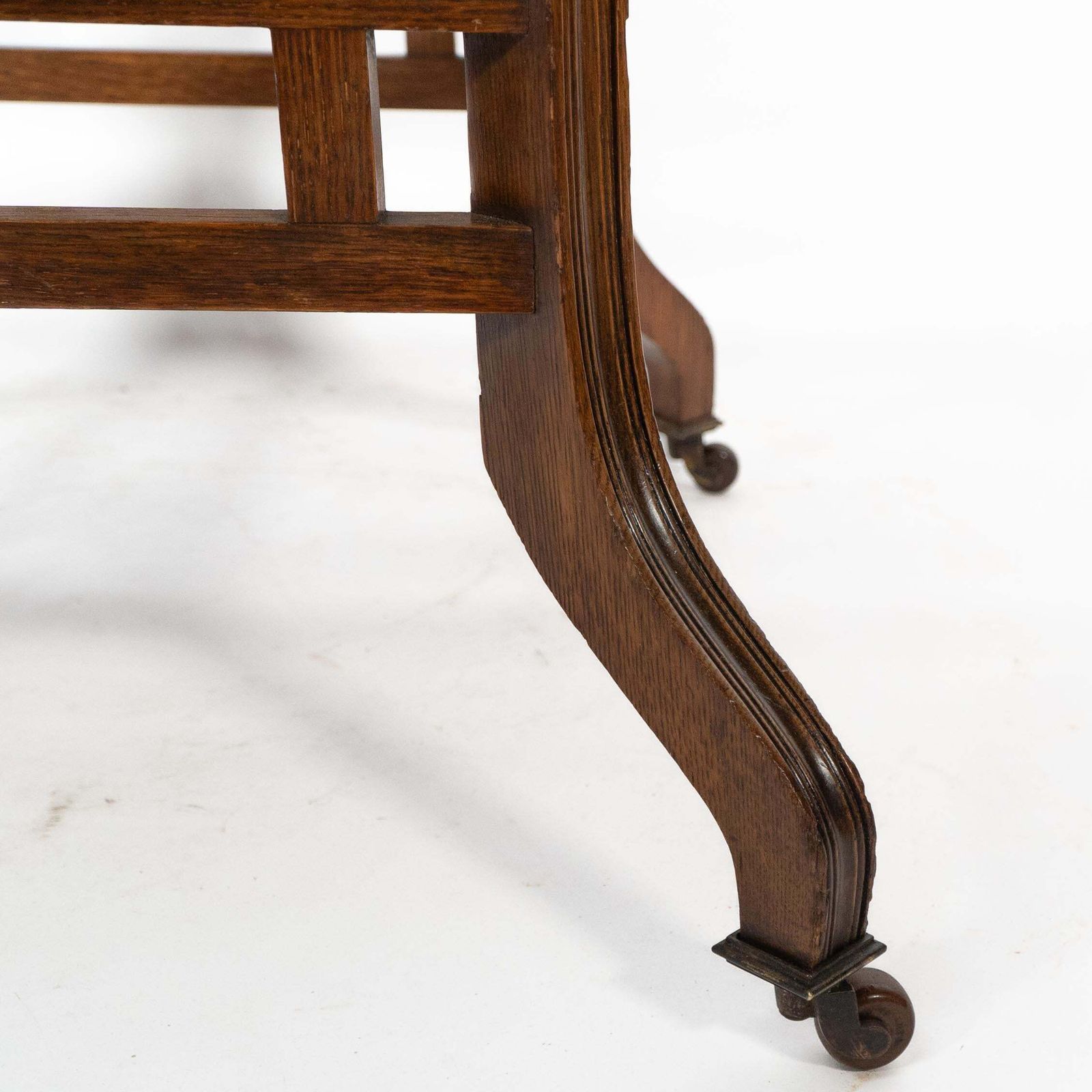 photo vintage Lambs Of Manchester, Stamped Lambs. A Rare Anglo Japanese Oak Oval Centre Table