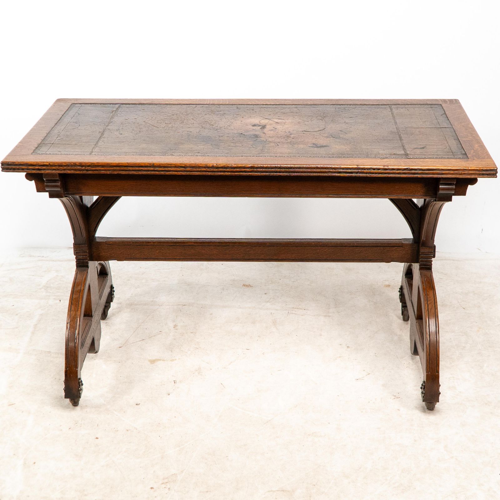 Bruce Talbert Attributed For Cox & Sons. A Good Period Gothic Revival Oak Desk photo buy