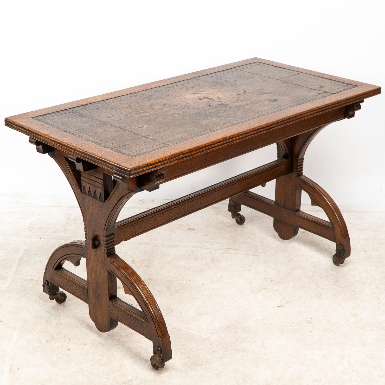 Bruce Talbert Attributed For Cox & Sons. A Good Period Gothic Revival Oak Desk photo vintage