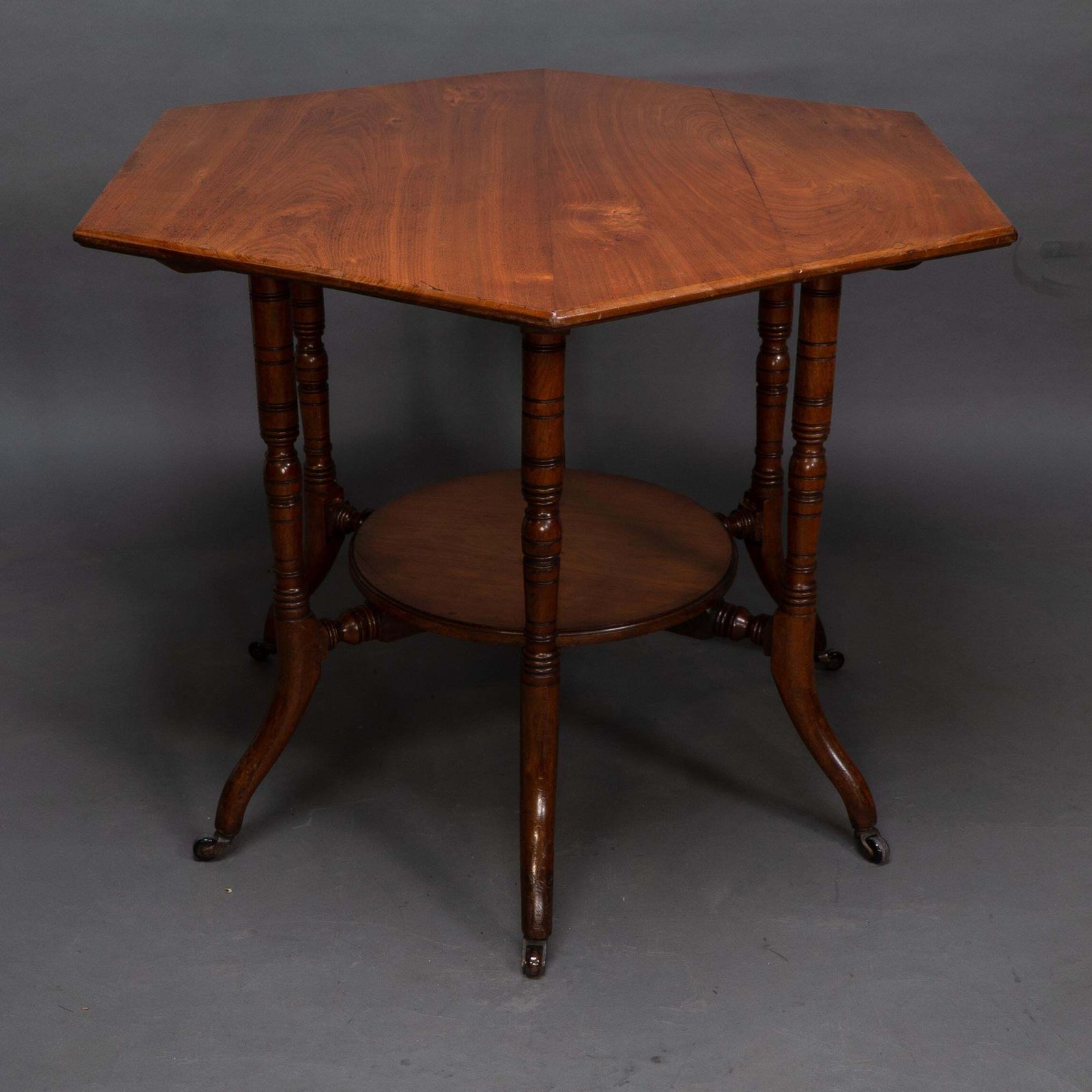 Collinson & Lock Attributed. An Aesthetic Movement Walnut Octagonal Center Table photo furniture