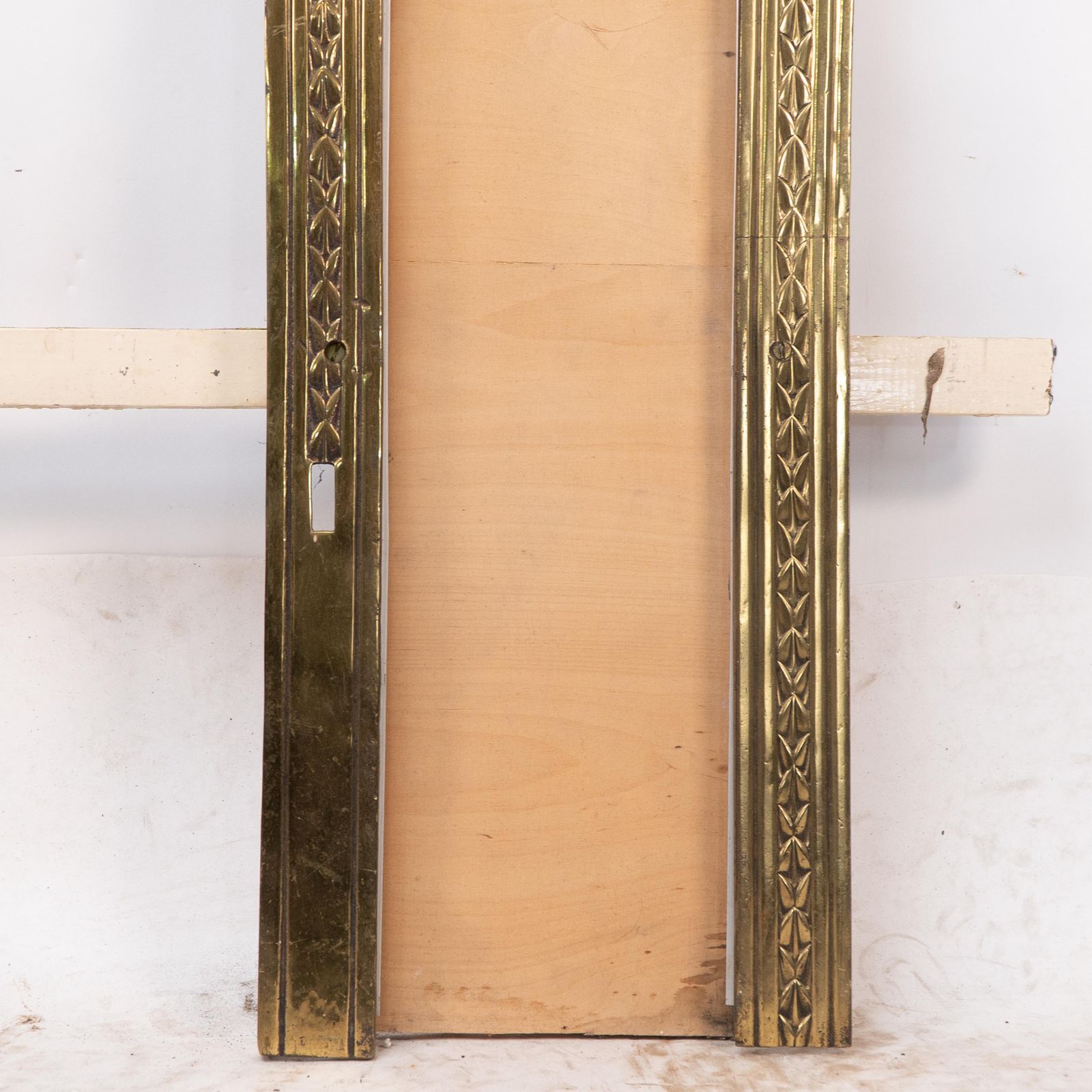 T. Elsley Attri. Aesthetic Movement Brass Fire Insert W. Upper Central Peacock photo buy