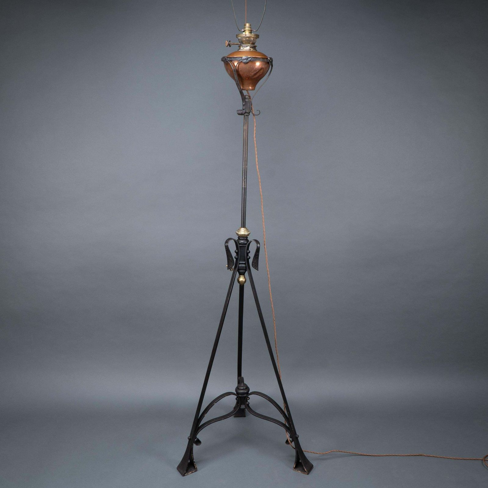 Was Benson. An Extremely Rare Arts & Crafts Iron Telescopic Standard Floor Lamp photo furniture