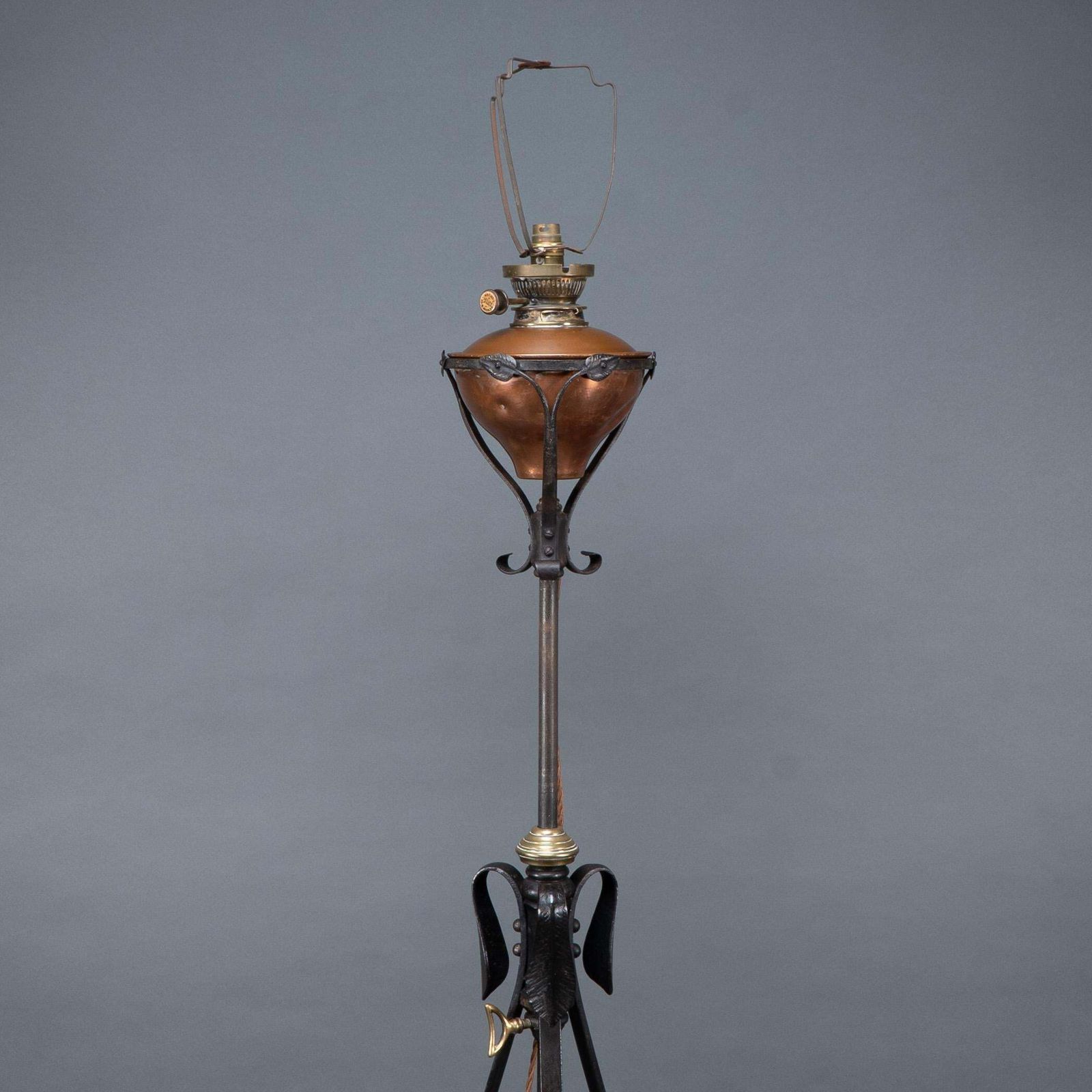 Was Benson. An Extremely Rare Arts & Crafts Iron Telescopic Standard Floor Lamp photo Lighting