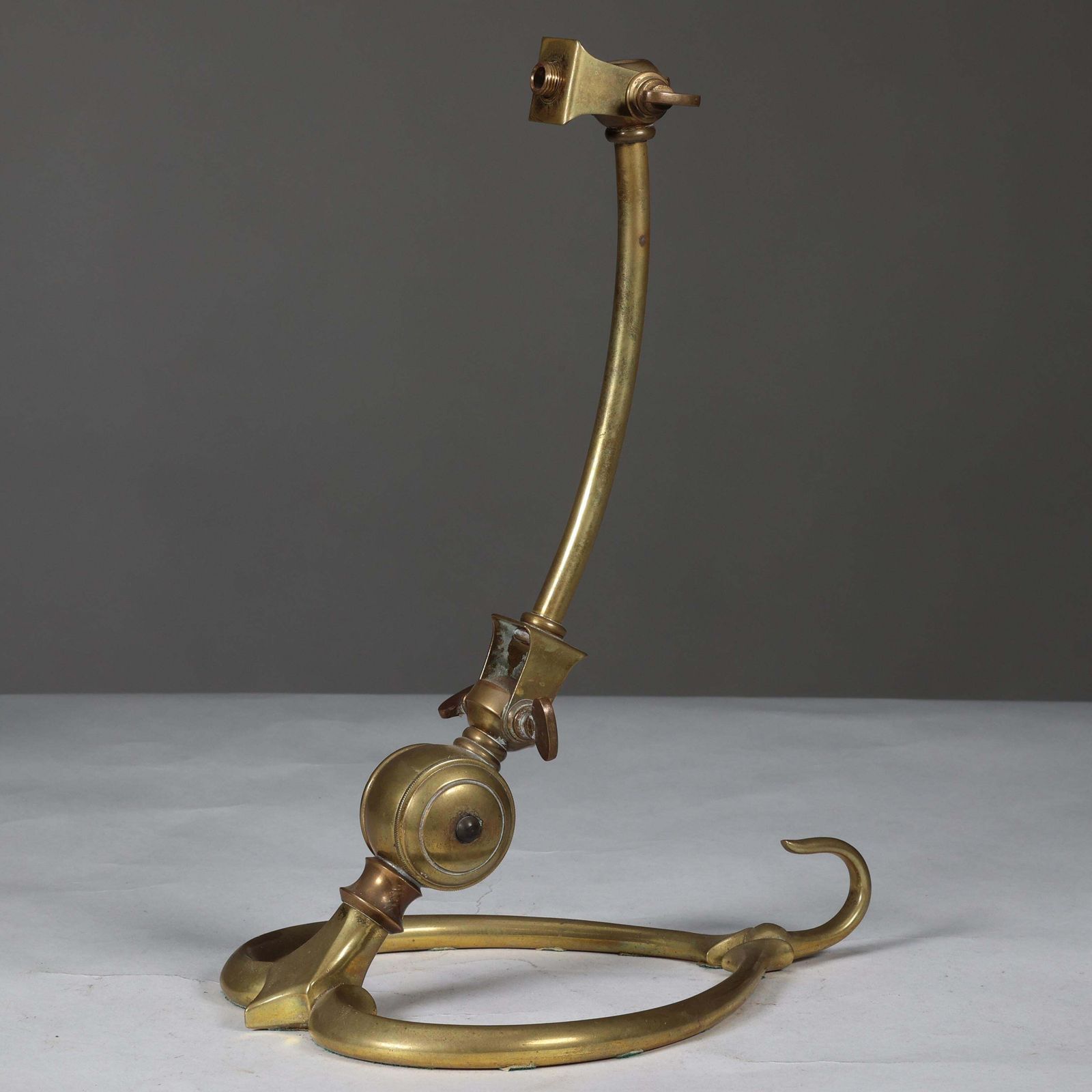 Was Benson. A Pair Of Arts & Crafts Brass Table Lamps With Heart Shaped Bases photo for sale