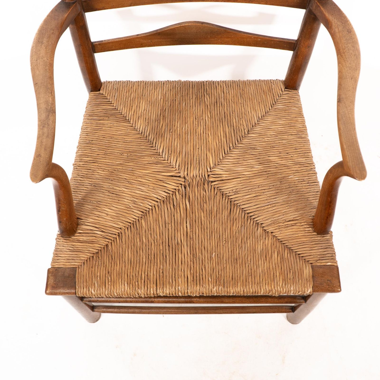 C R Ashbee. An Arts And Crafts Rush Seat Ladder Back Armchair photo vintage