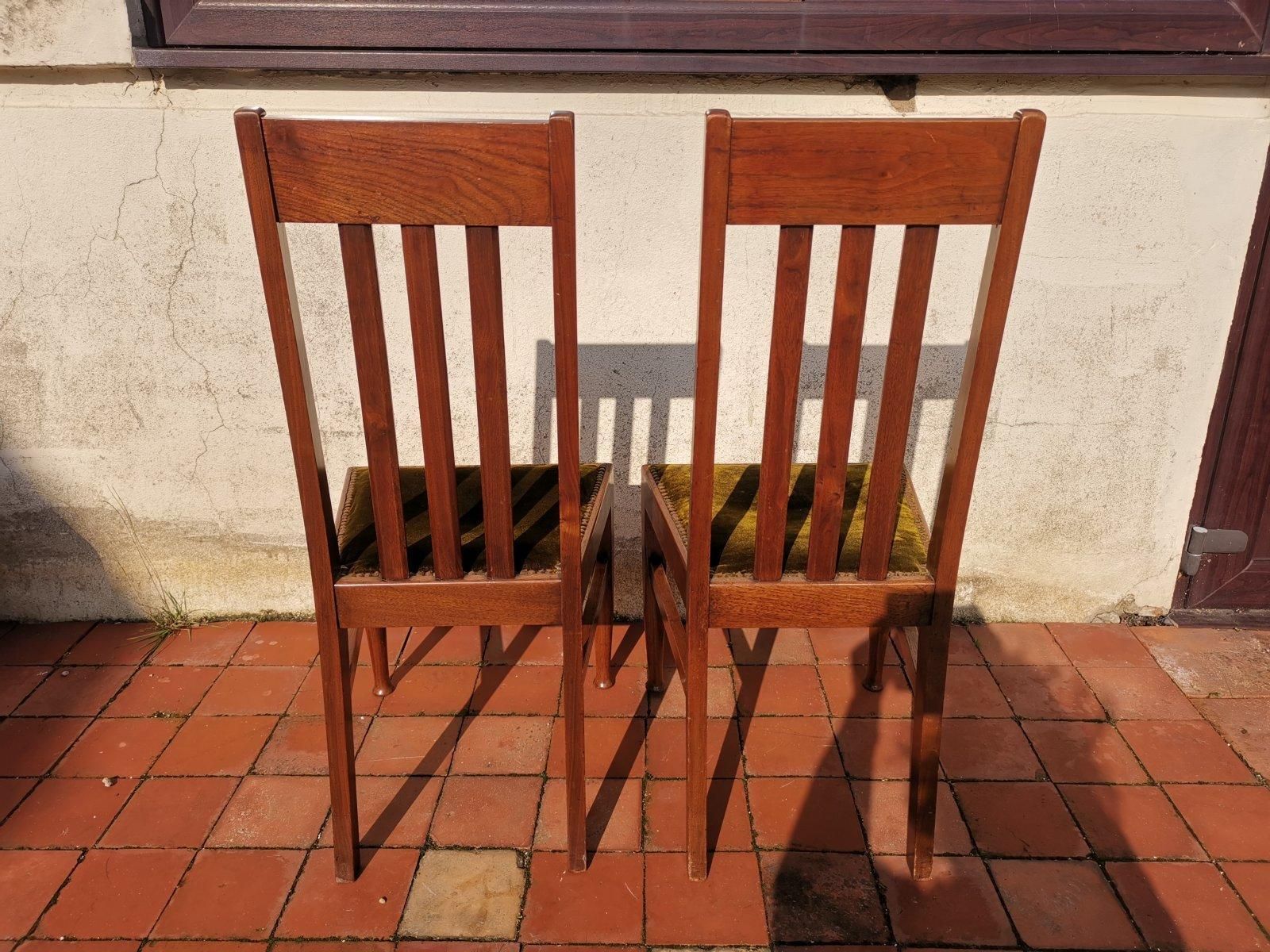 photo buy Liberty & Co Four English Arts & Crafts Walnut Chairs With Mother Of Pearl Inlay