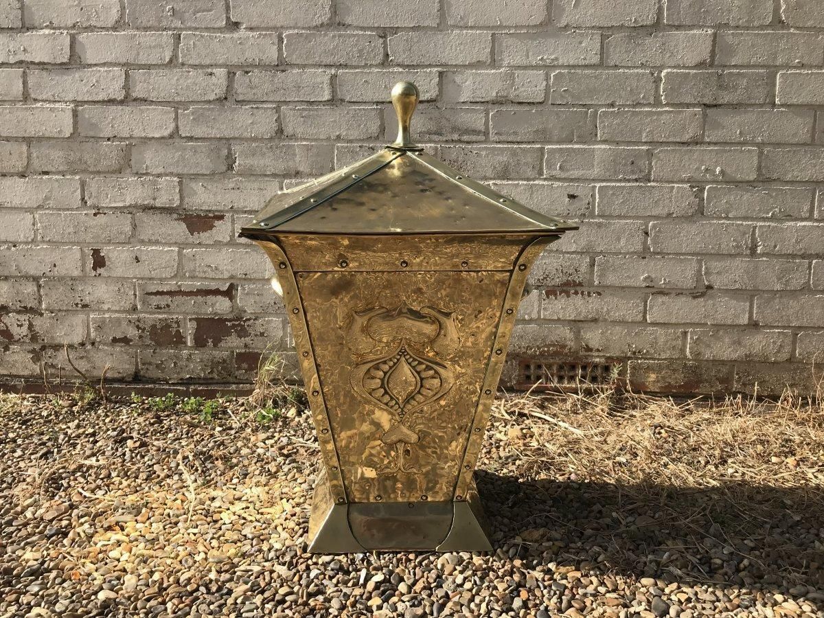 Birmingham Guild Of Handicraft, Attributed, An Art & Crafts, Brass Coal Bucket. photo for sale