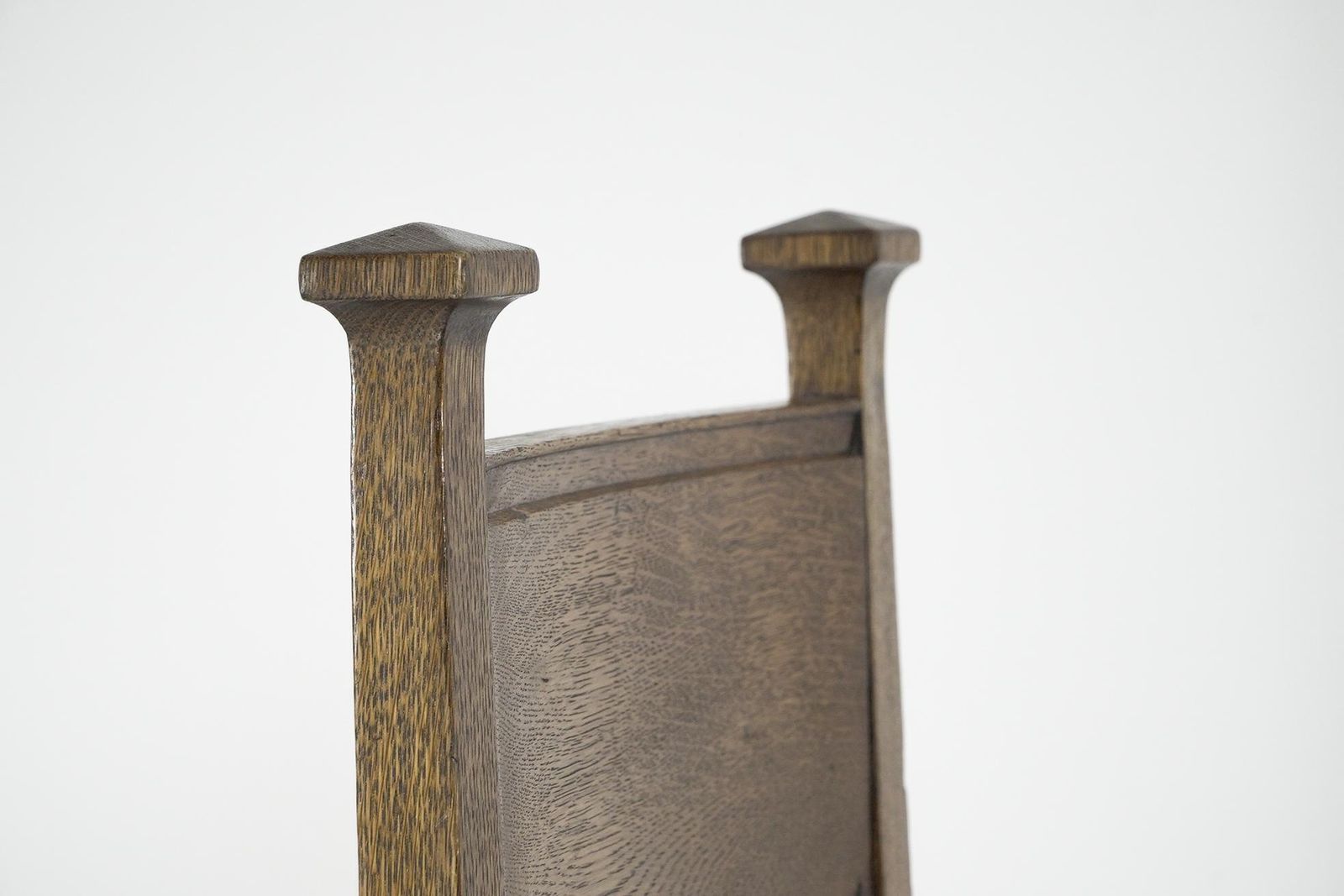 Norman & Stacey Attributed. An Arts And Crafts High With Shaped Back Oak Chair photo vinterior