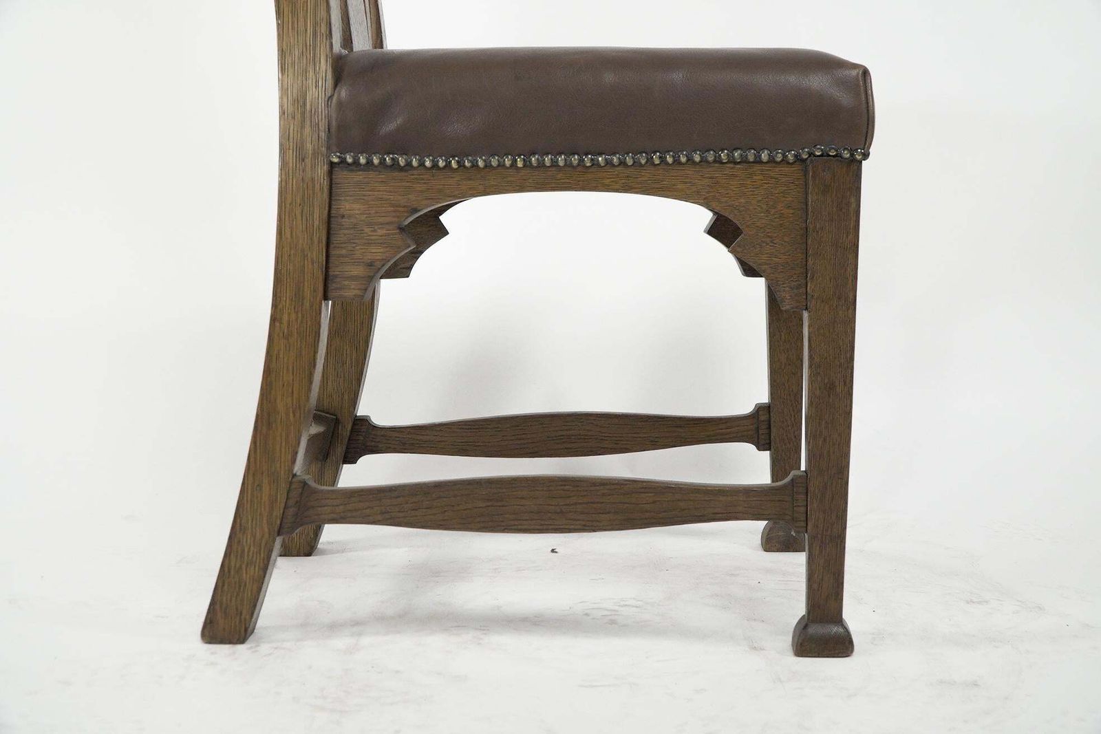photo for sale Norman & Stacey Attributed. An Arts And Crafts High With Shaped Back Oak Chair