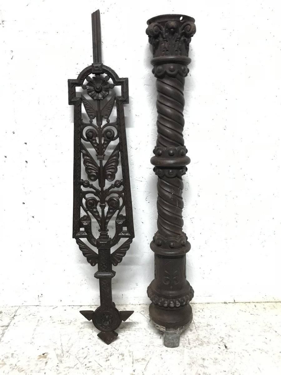 DR C Dresser Attri, 18 Cast Iron Floral Staircase Balustrades & The Knurl Post. photo Home Decor