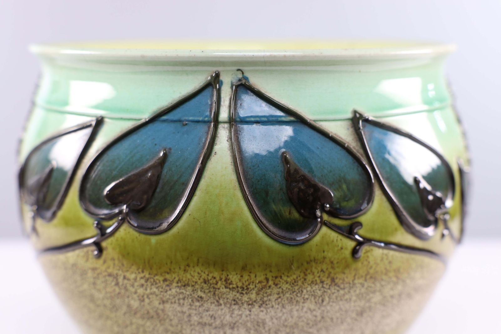 Home Decor Wardle By Frederick Rhead Attri. Arts & Crafts Planter With Floral Decoration. photo