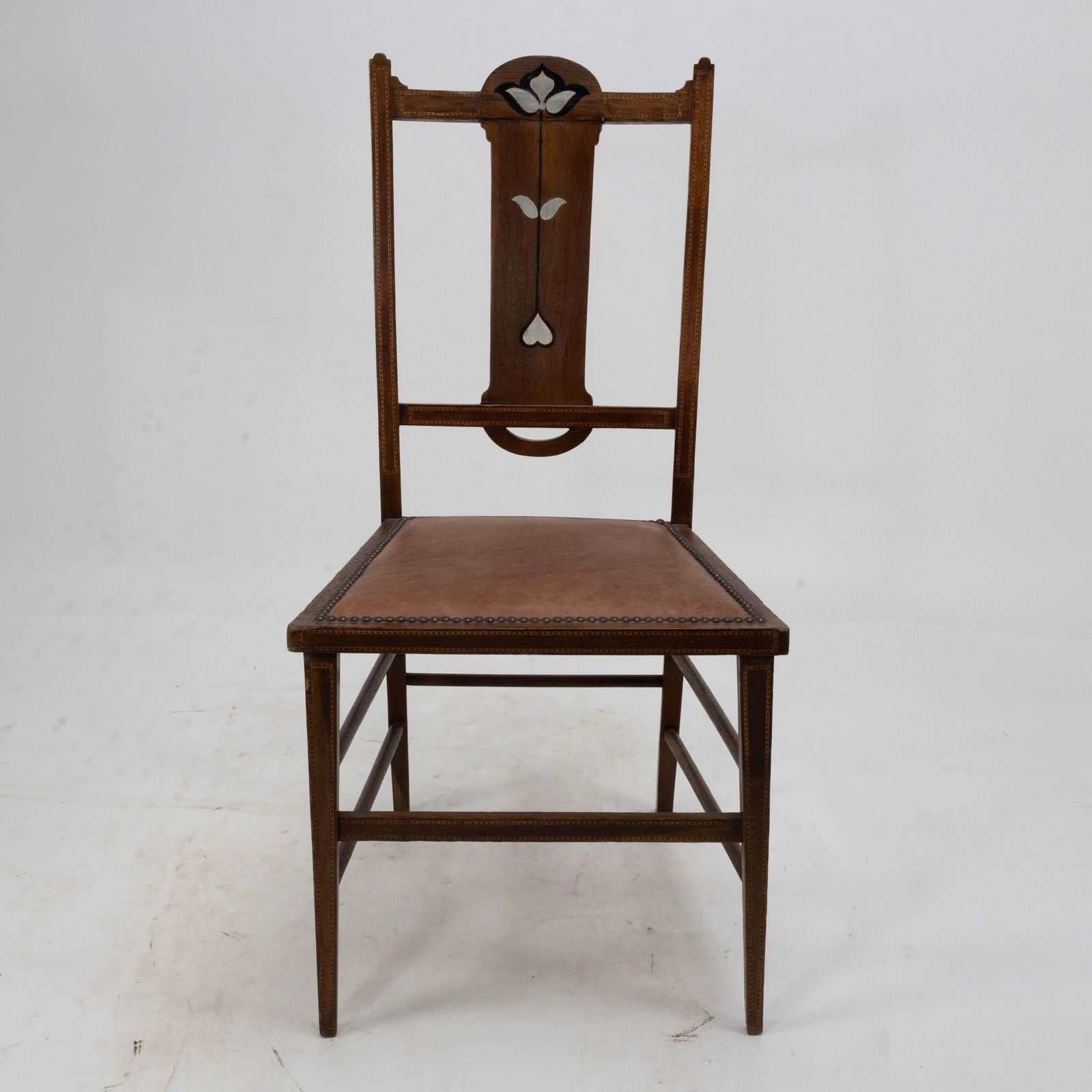 Waring & Gillow Probably. Arts & Crafts Side Chair With Ebony And Pewter Inlays photo furniture