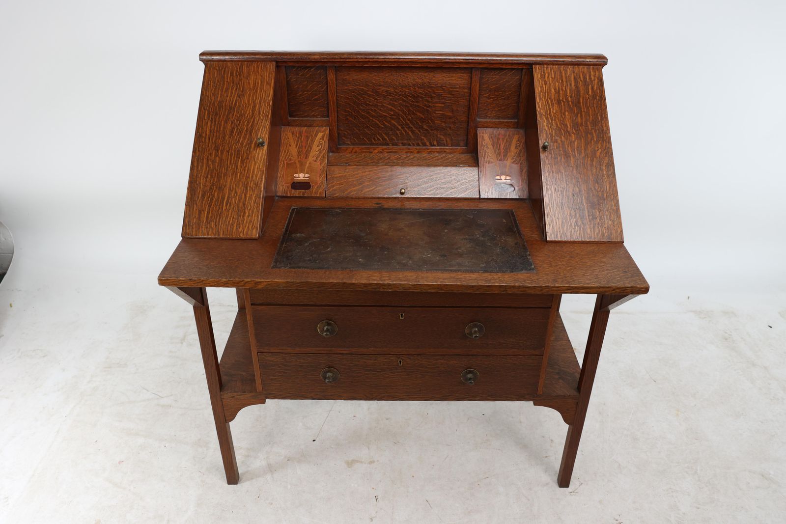 G M Ellwood For J S Henry. An Arts & Crafts Oak Writing Desk photo vintage