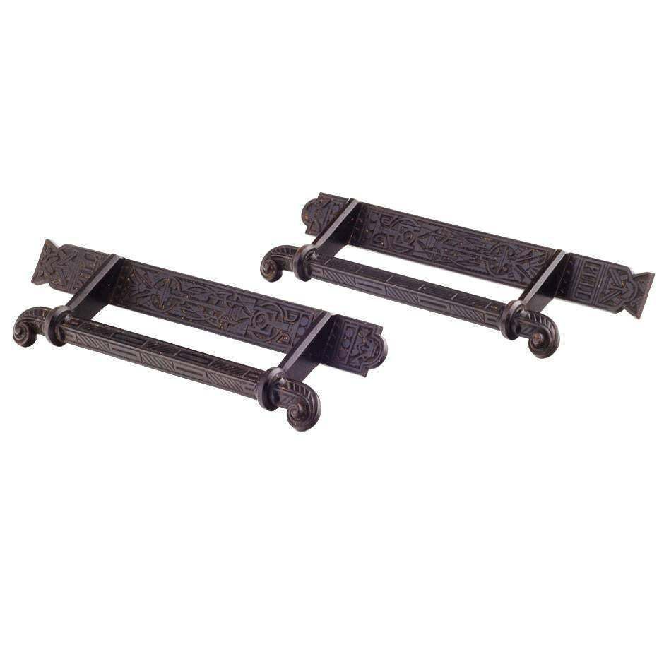 DR C Dresser, Kenrick A Pair Of Aesthetic Movement Cast Iron Torii Style Handles