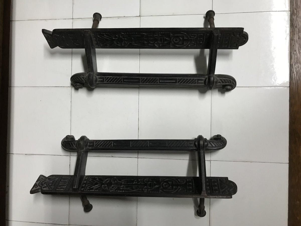 DR C Dresser, Kenrick A Pair Of Aesthetic Movement Cast Iron Torii Style Handles photo for sale