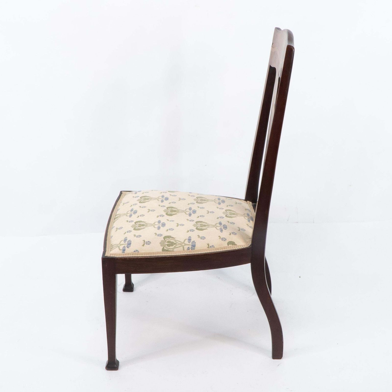 Jas Shoolbred. Arts & Crafts Mahogany Rosewood Chair With Stylized Floral Inlay photo Furniture